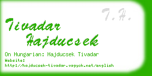 tivadar hajducsek business card